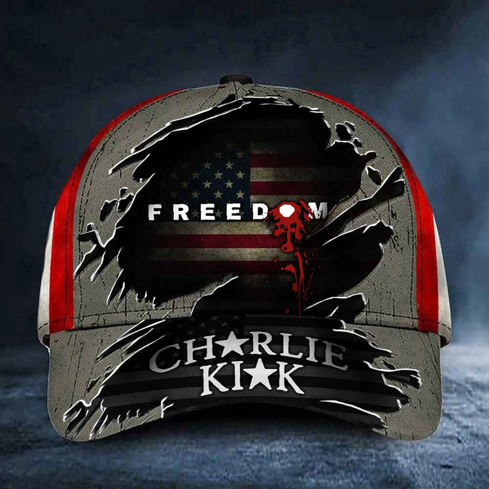 Charlie Kirk Freedom Hat Bloodstain Charlie Kirk Memorial Merch Best Gifts For Supporters