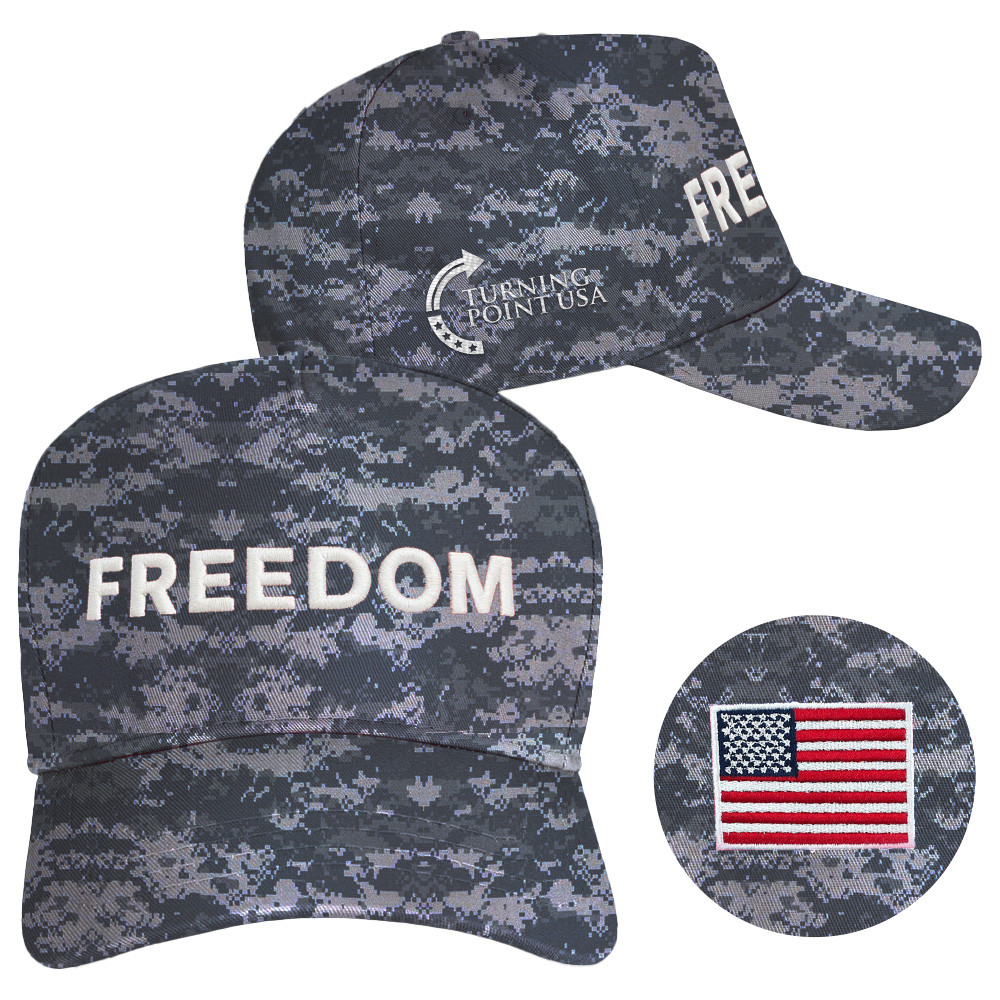 Charlie Kirk Freedom Hat Camo Embroidered Charlie Kirk Hats Turning Point USA Merch Gifts