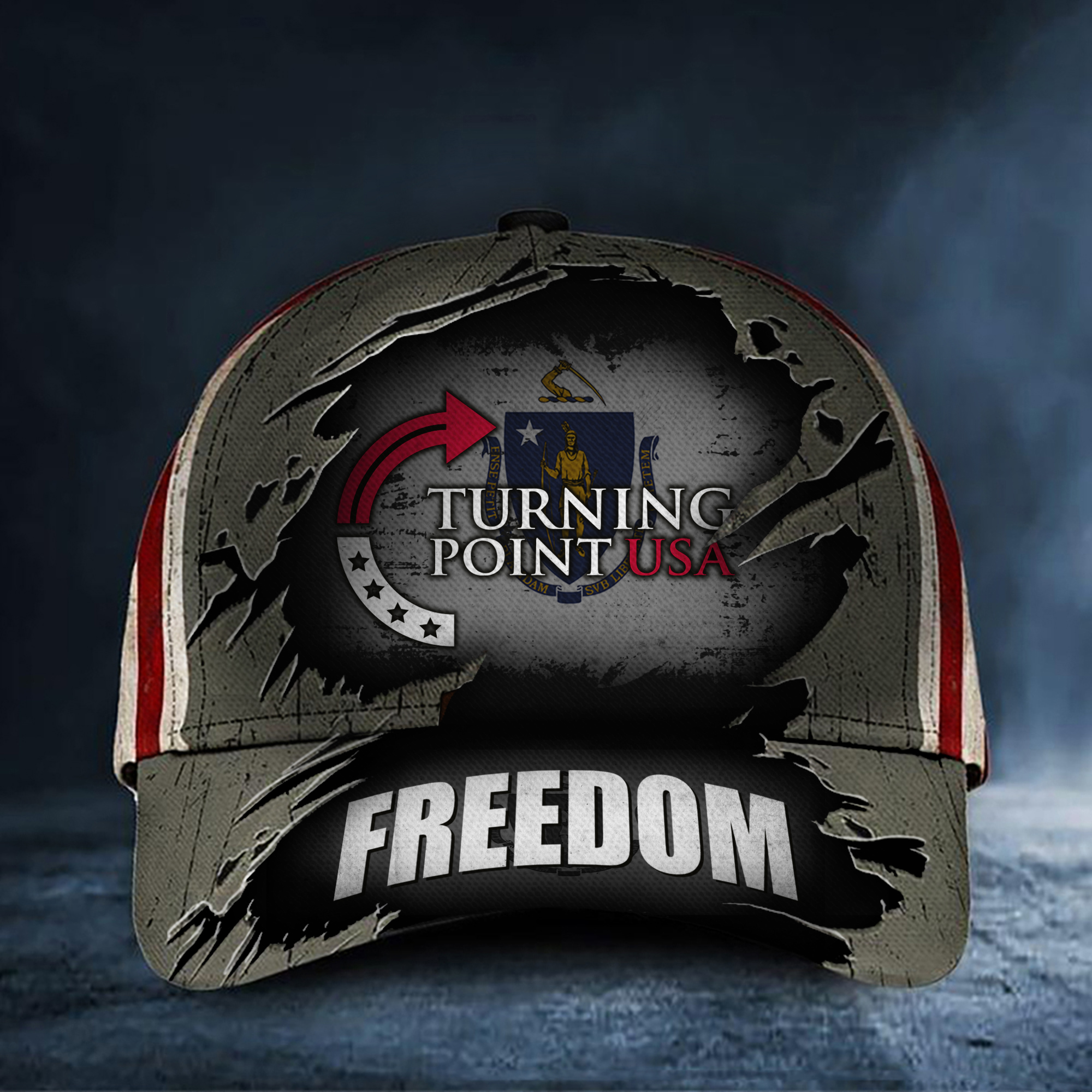 Charlie Kirk Freedom Hat Turning Point USA Bay State Freedom Baseball Cap For Dad