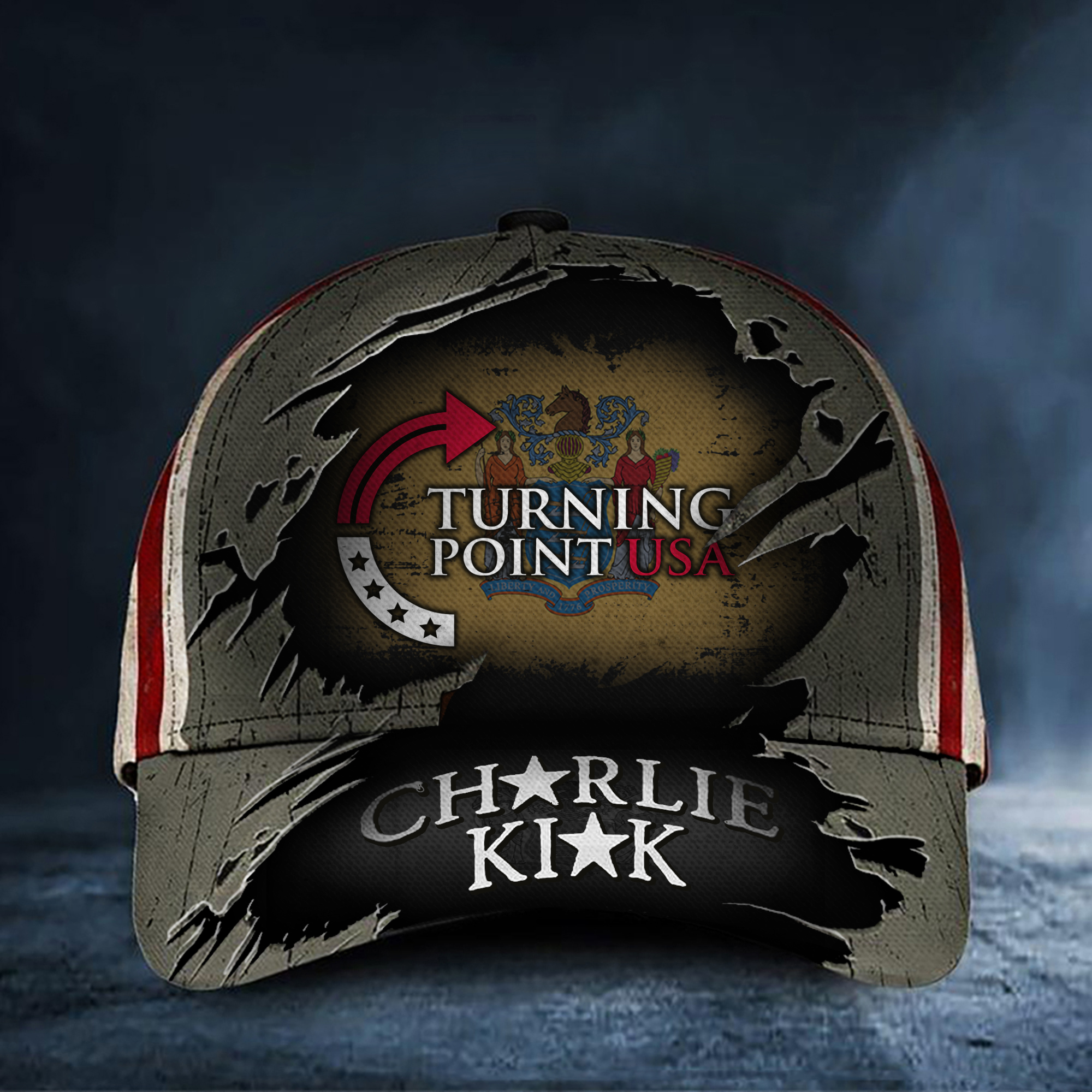 Charlie Kirk Freedom Hat Turning Point USA Garden State Pride Baseball Cap For Dad