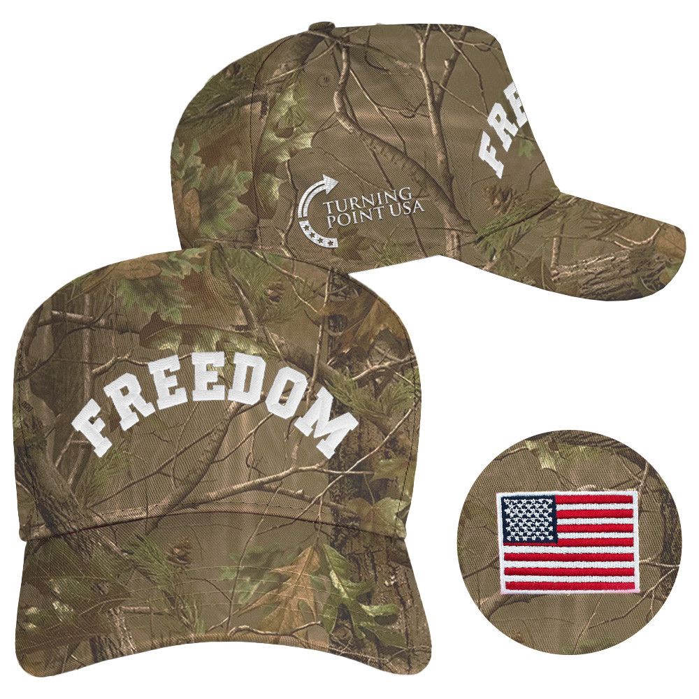 Charlie Kirk Freedom Hat Turning Point USA Merch Camo Embroidered MAGA Charlie Kirk Store