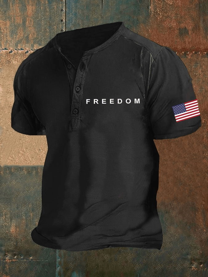 Charlie Kirk Freedom Henley Shirt RIP Charlie Kirk Tribute Gift for Him