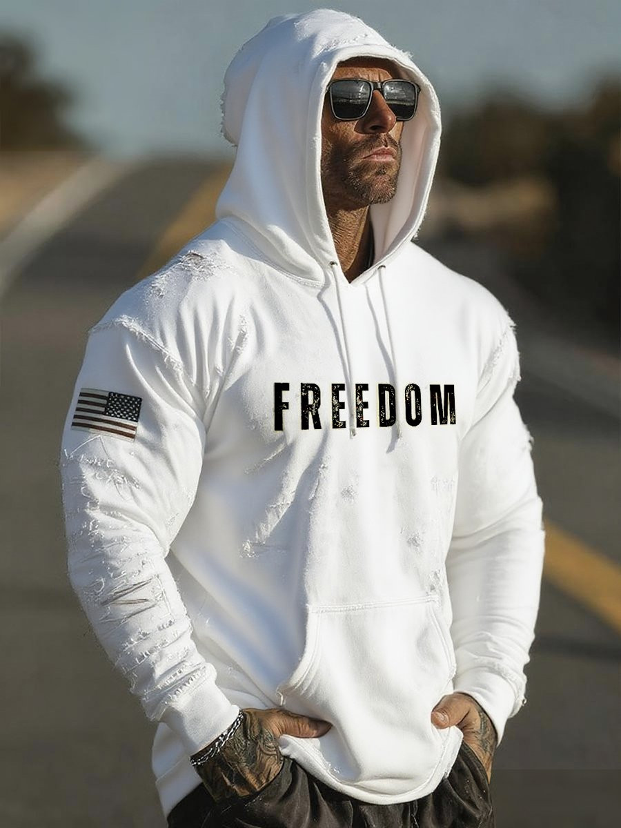Charlie Kirk Freedom Hoodie American Flag Commemorative TPUSA Freedom Gifts For Proud Dad