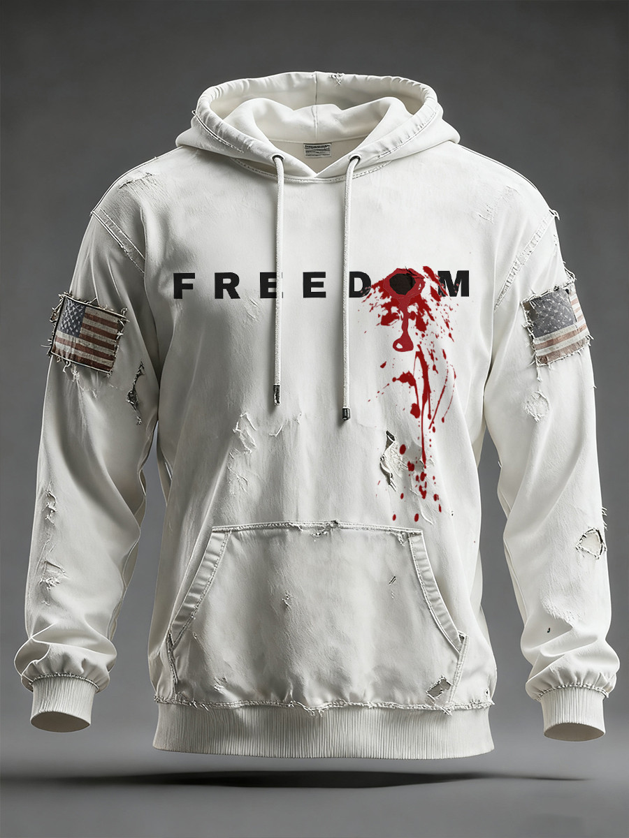 Charlie Kirk Freedom Hoodie Bloody Freedom Proud Turning Point 47 Signed TPUSA Gifts