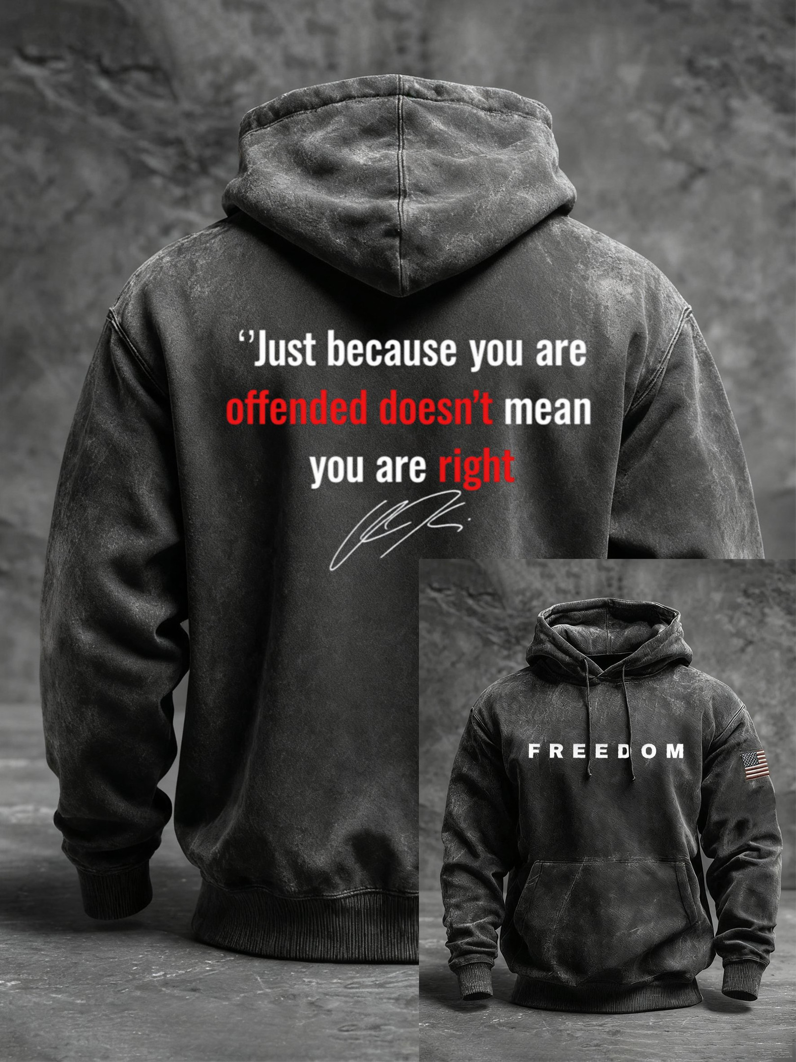 Charlie Kirk Freedom Hoodie Just Because You Are Offended Merch Ideal Presents For Father