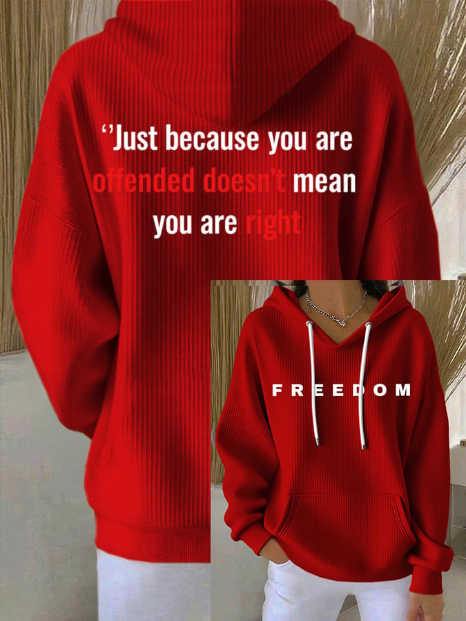 Charlie Kirk Freedom Hoodie Just Because You're Offended Commemorative Charlie Kirk Tribute