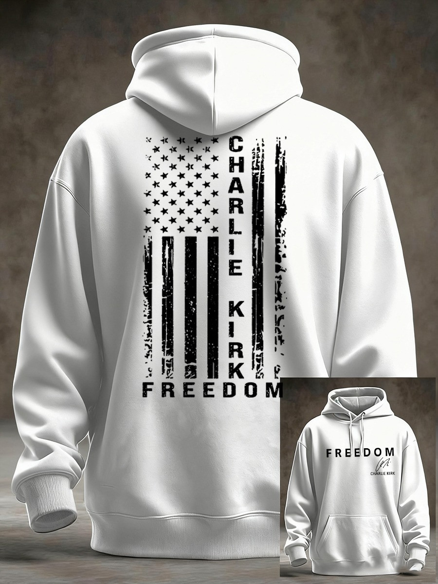 Charlie Kirk Freedom Hoodie Signature Charlie's Outfit Merch Gifts For Supporters - Image 3