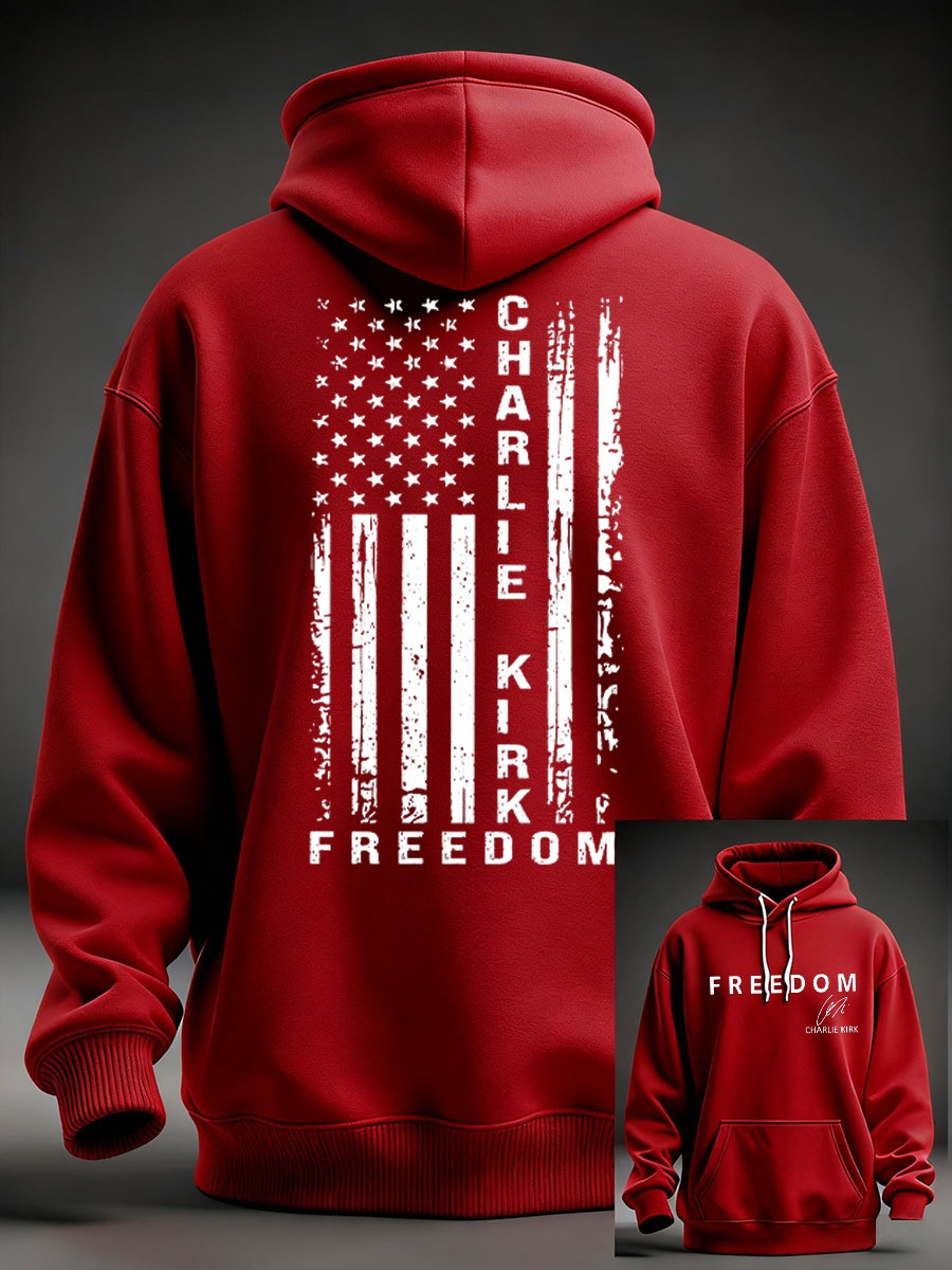 Charlie Kirk Freedom Hoodie Signature Charlie's Outfit Merch Gifts For Supporters - Image 2