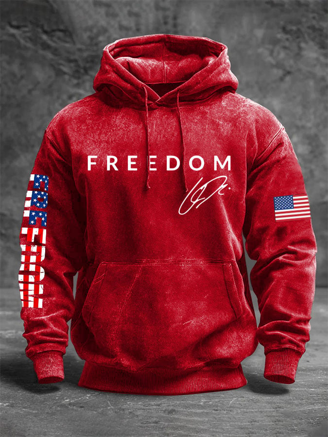 Charlie Kirk Freedom Hoodie Turning Point USA American Flag Clothing Signed Gifts Ideas