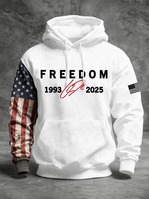 Charlie Kirk Freedom Hoodie USA Flag RIP Charlie 1993 2025 Apparel For Conservatives