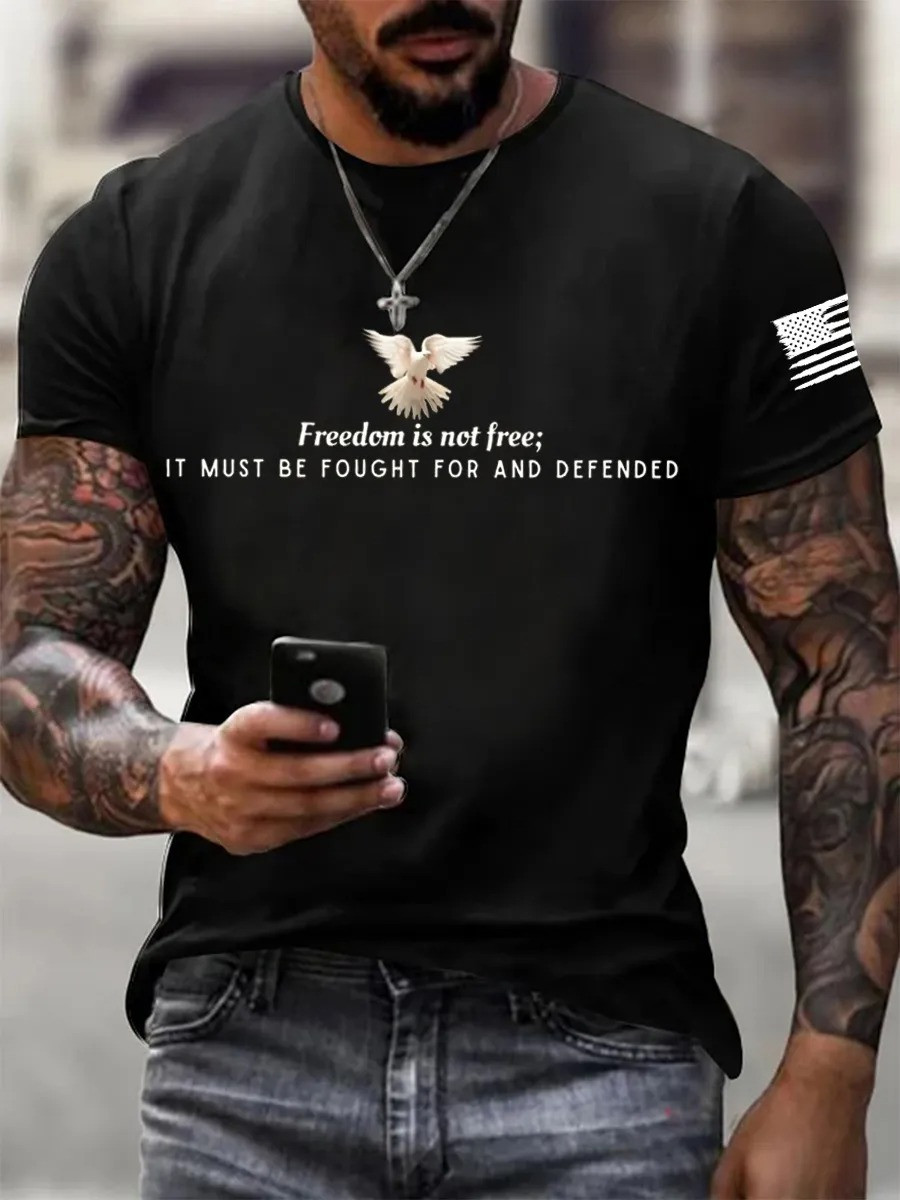 Charlie Kirk Freedom Is Not Free Print Short Leeves T-shirt Memorable Gift For America Suppporters