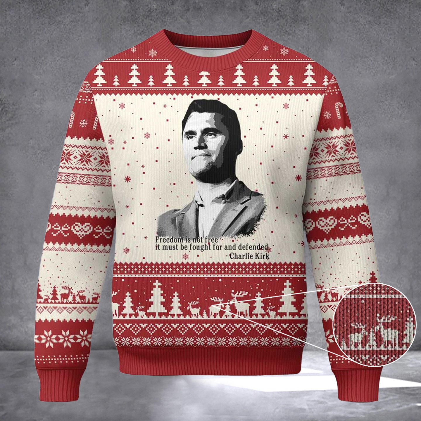 Charlie Kirk Freedom Is Not Free Ugly Christmas Sweater Charlie Kirk Freedom Clothes