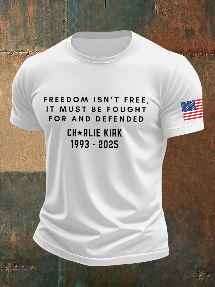 Charlie Kirk Freedom Isn't Free T-Shirt 1993 2025 Charlie Kirk Statement Clothing Gifts