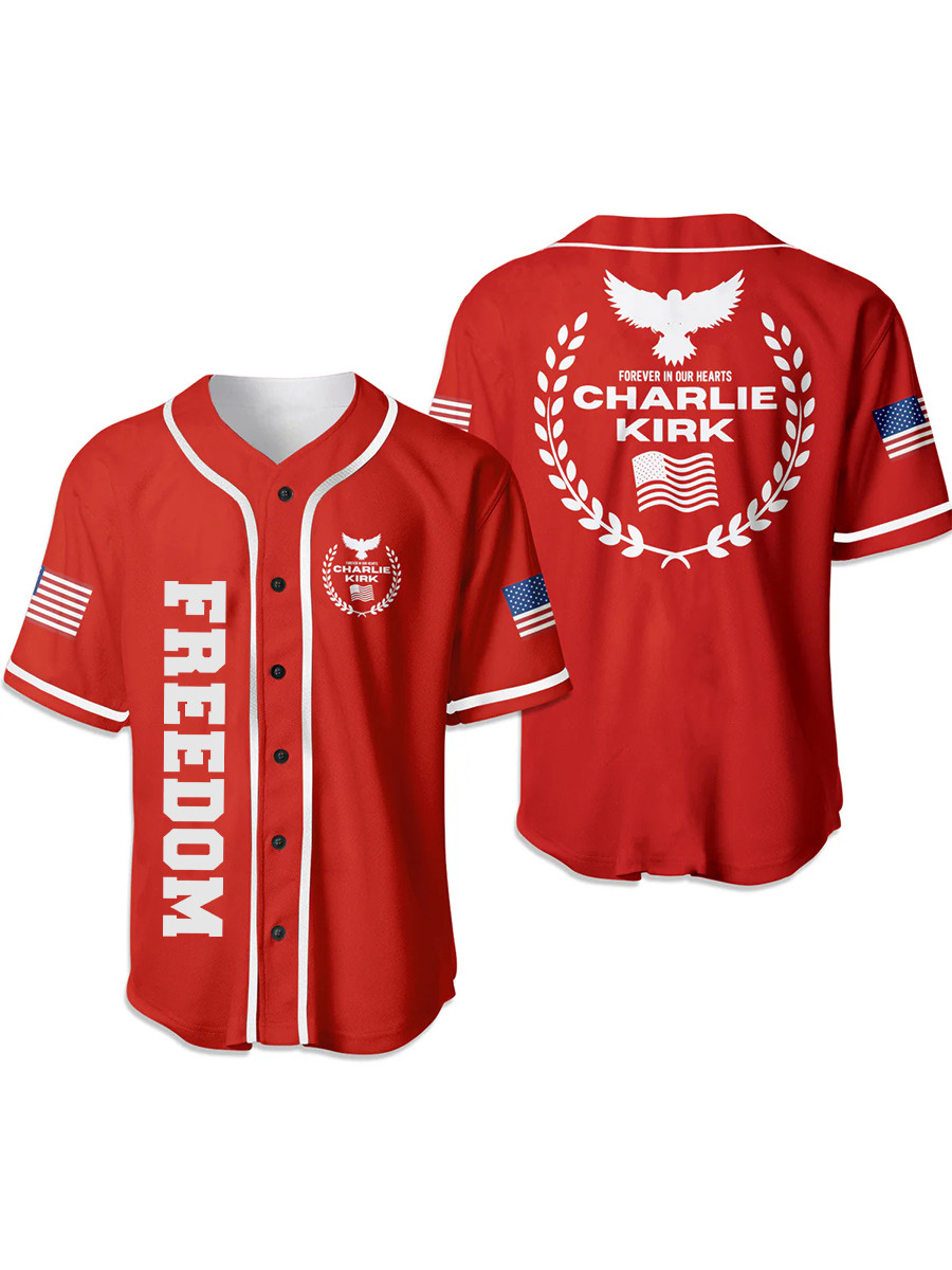 Charlie Kirk Freedom Jersey Forever In Our Hearts Unique Charlie Kirk Memorial Apparel