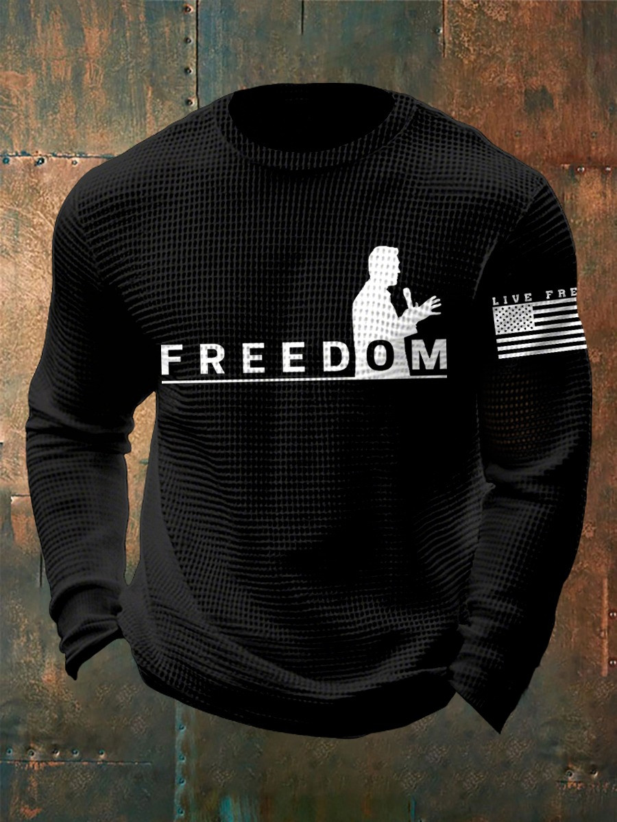 Charlie Kirk Freedom Live Free Long Sleeve Shirt Patriotic American Flag Presents For Men