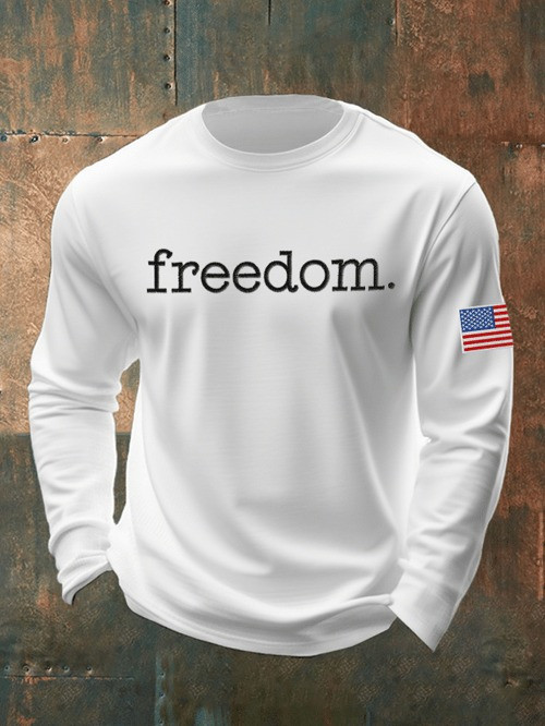 Charlie Kirk Freedom Long Sleeve Shirt American Flag Charlie Kirk Memorial Gifts For Men