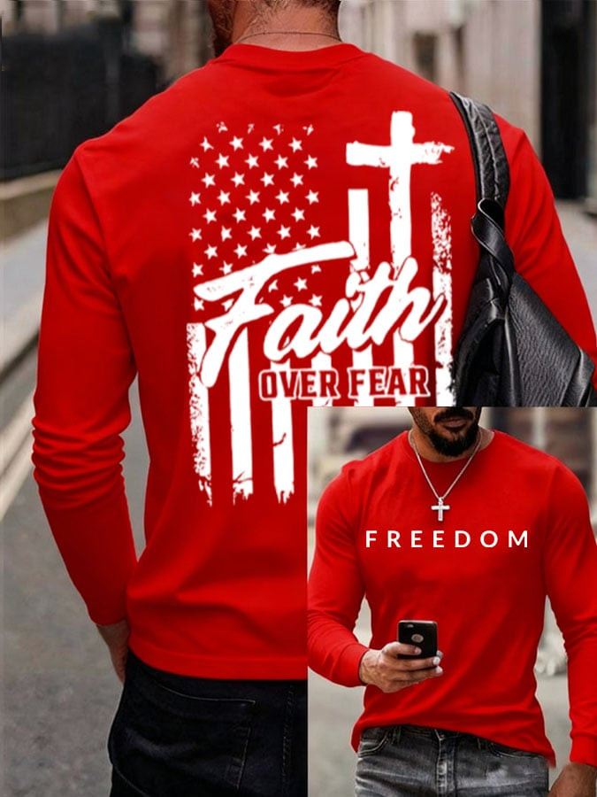 Charlie Kirk Freedom Long Sleeve Shirt Faith Over Fear Unique Charlie Kirk Merch