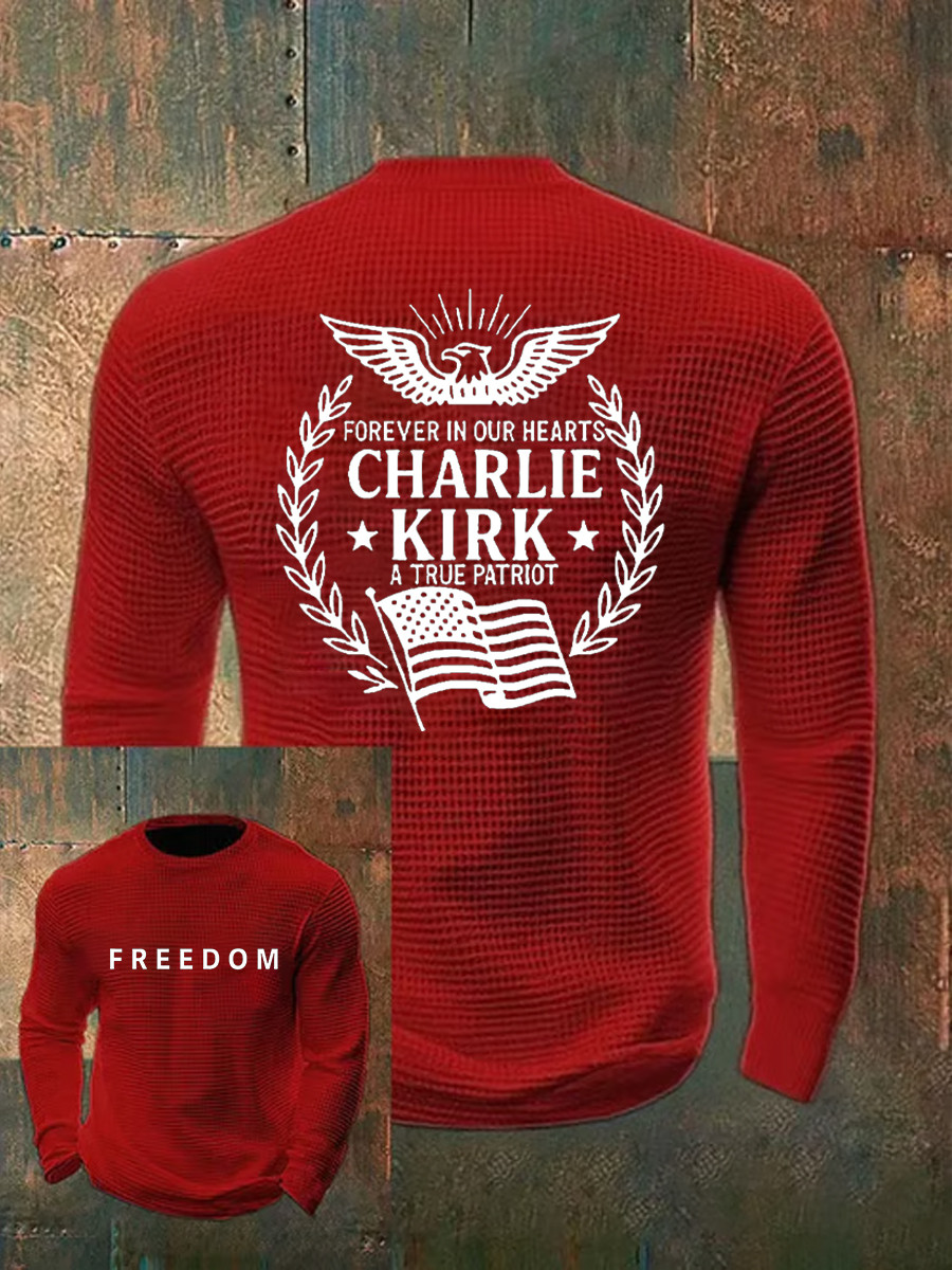 Charlie Kirk Freedom Long Sleeve Shirt Forever In Our Hearts Stand Strong In Red Tribute Gifts