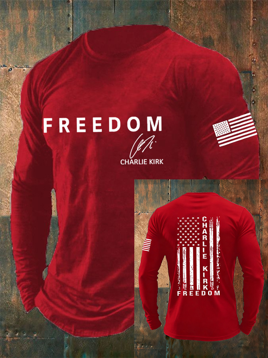 Charlie Kirk Freedom Long Sleeve Shirt He's On A Work Trip With Jesus Freedom Merch Clothing