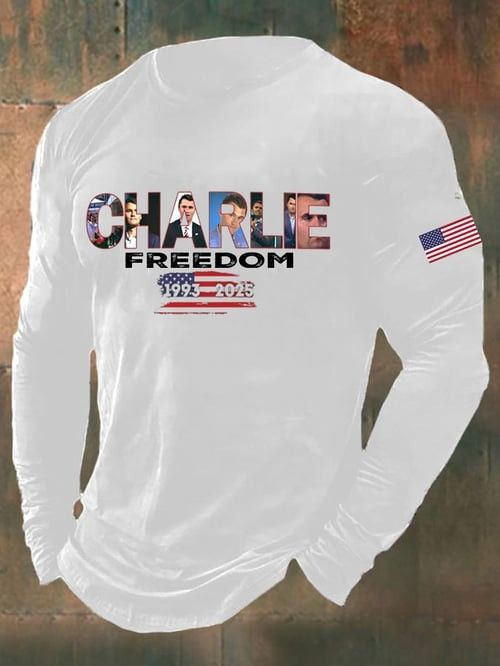 Charlie Kirk Freedom Long Sleeve Shirt U.S Freedom R.I.P 1993 2025 Tribute Merchandise