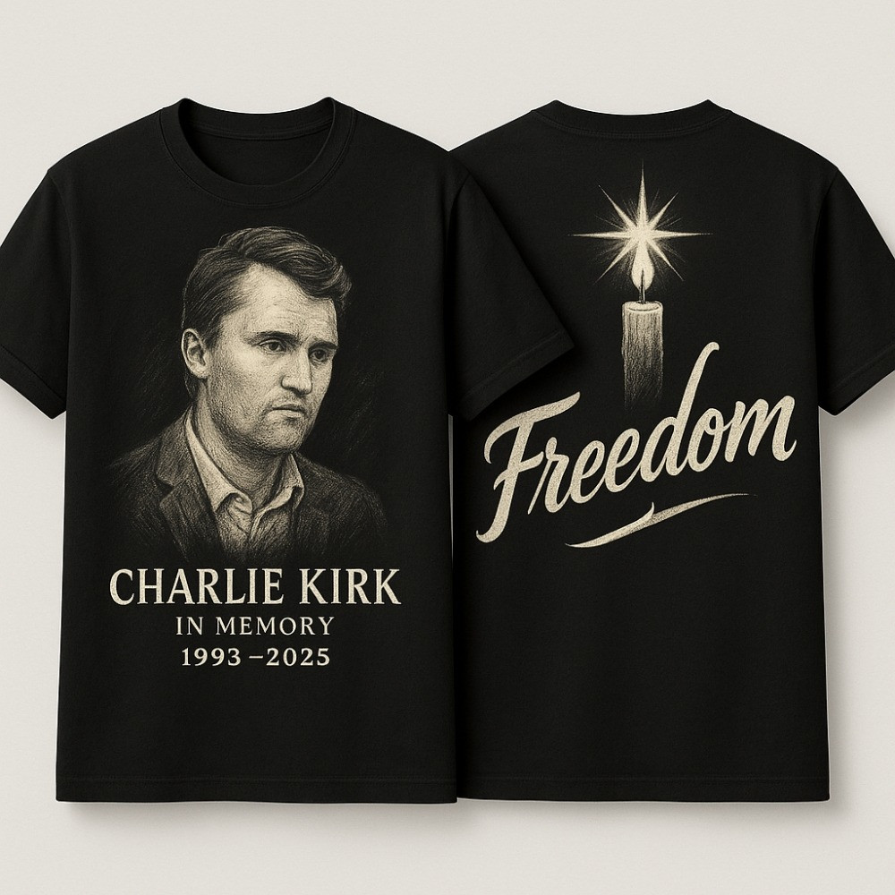 Charlie Kirk Freedom Memorial T-Shirt 1993 2025 Rest In Peace Charlie Kirk Tee