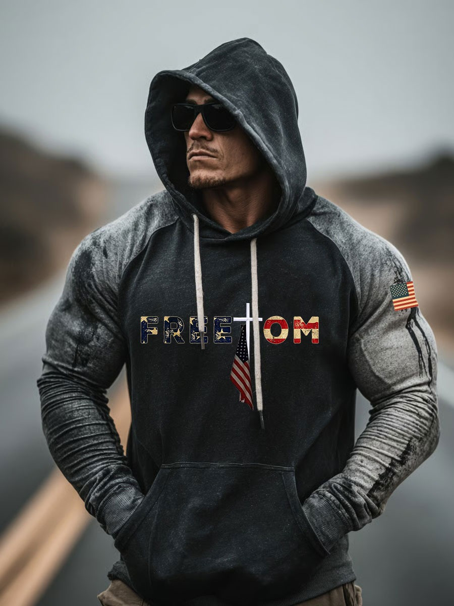 Charlie Kirk Freedom Men's Hoodie America Flag Outfit Merch Gifts For Supporters