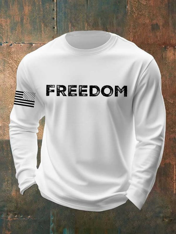 Charlie Kirk Freedom Men's Long Sleeve Shirt RIP Charlie Kirk Inspired Clothes Gifts