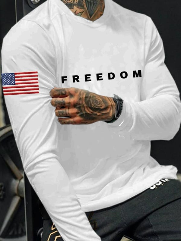 Charlie Kirk Freedom Men's Long Sleeve Shirt RIP Charlie Kirk Inspired Memorial Gifts
