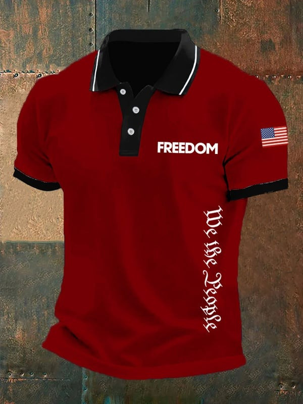 Charlie Kirk Freedom Men's Polo Shirt Freedom Charlie Kirk Memorial Shirt Gifts