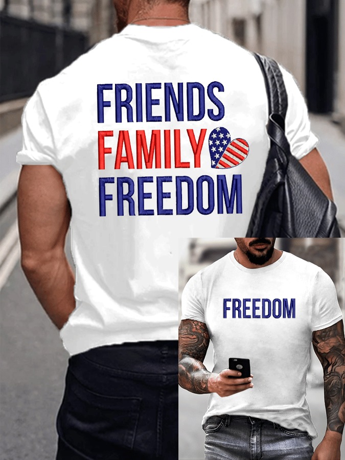 Charlie Kirk Freedom Men's Shirt Friend Family Freedom T-Shirt Charlie Kirk Merch