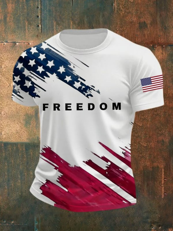 Charlie Kirk Freedom Men's T-Shirt Charlie Wore Patriotic American Flag Clothing