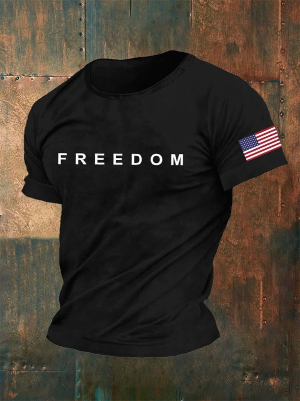 Charlie Kirk Freedom Men's T-Shirt Freedom RIP Charlie Kirk Tribute Clothing Merch Store