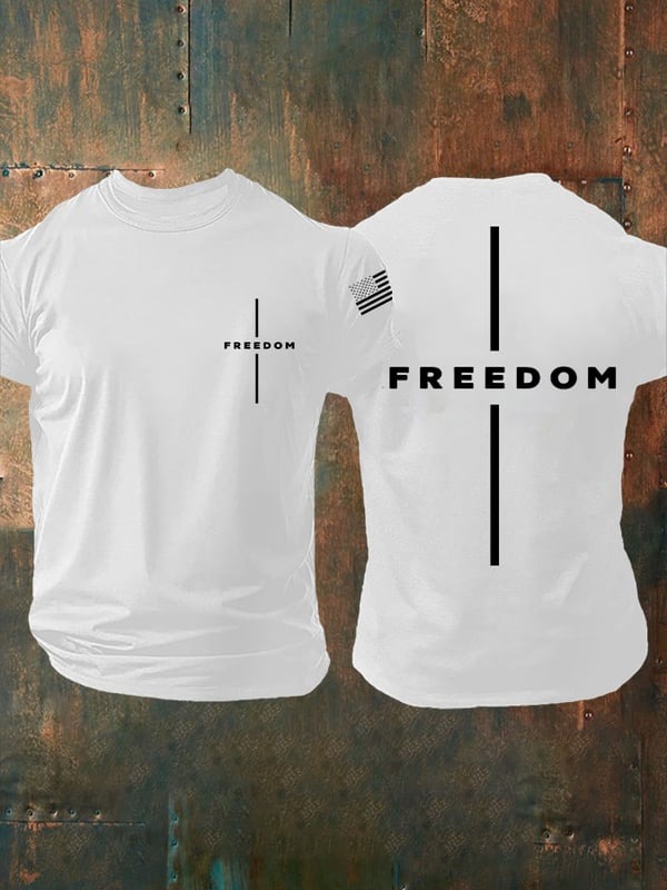 Charlie Kirk Freedom Men's T-Shirt RIP Charlie Kirk Faith Clothes Patriotic Gift For Men
