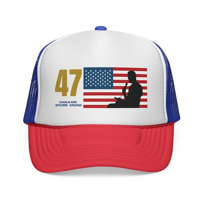 Charlie Kirk Freedom Merch 47 U.S Flag MAGA Cap Best Patriotic Proud Present