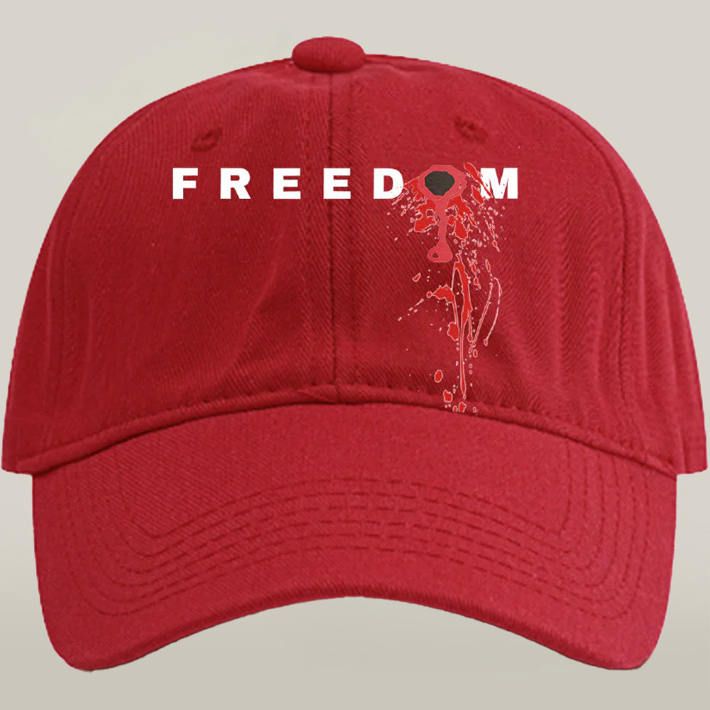 Charlie Kirk Freedom Merch Cap Freedom Bloody RIP Charlie Kirk 47 Apparel