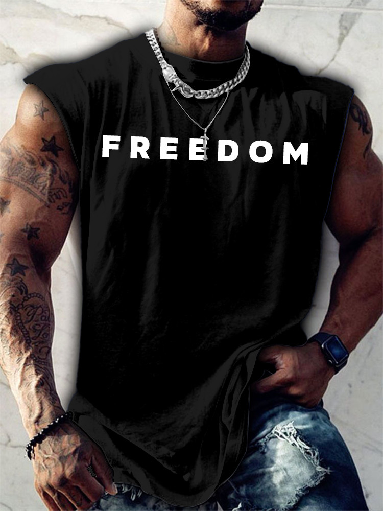 Charlie Kirk Freedom Merch Freedom Black Tank Top Shirt Best Presents For Men