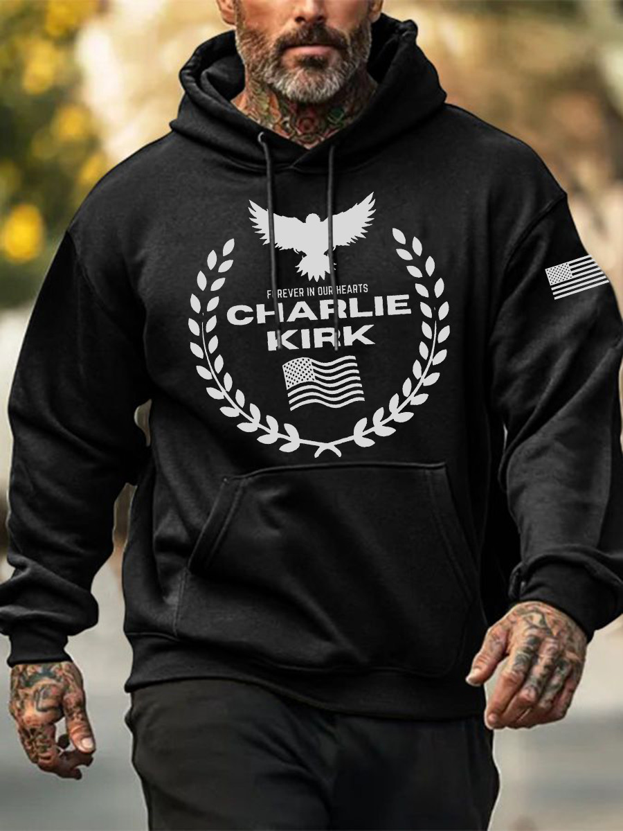 Charlie Kirk Freedom Merch Hoodie Forever In Our Heart 2025 Memorial Charlie Kirk Hoodie