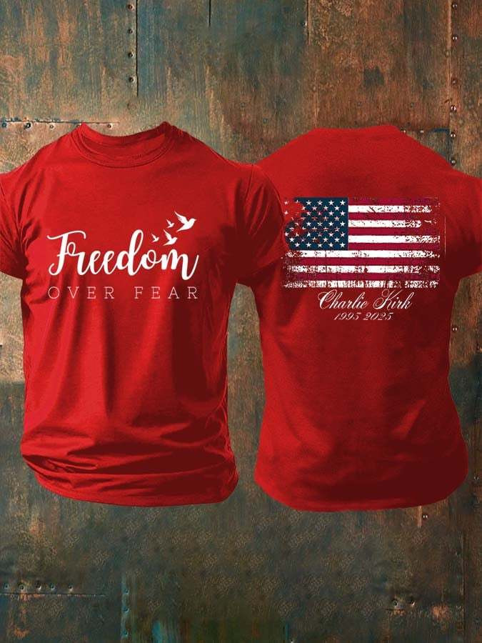 Charlie Kirk Freedom Merch Hoodie Freedom Over Fear Charlie Kirk 1993 2025 Clothing