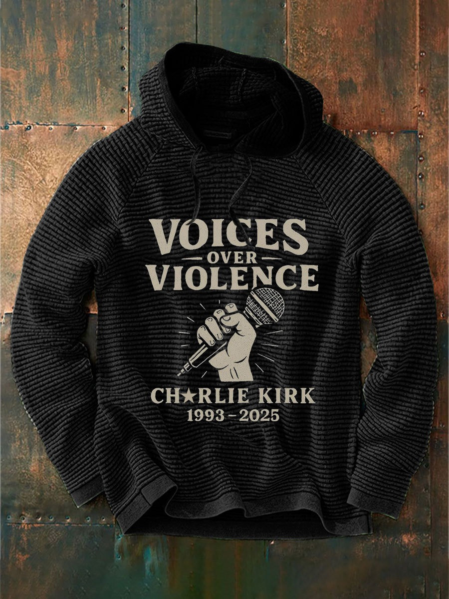 Charlie Kirk Freedom Merch Hoodie Voices Over Violence Charlie Kirk In Loving Of Charlie