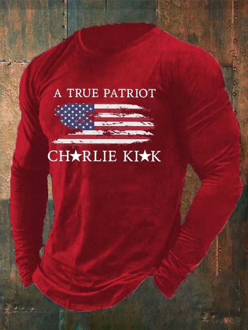 Charlie Kirk Freedom Merch Long Sleeve Shirt A True Patriot Usa Flag CK 47 TPUSA Freedom Merch