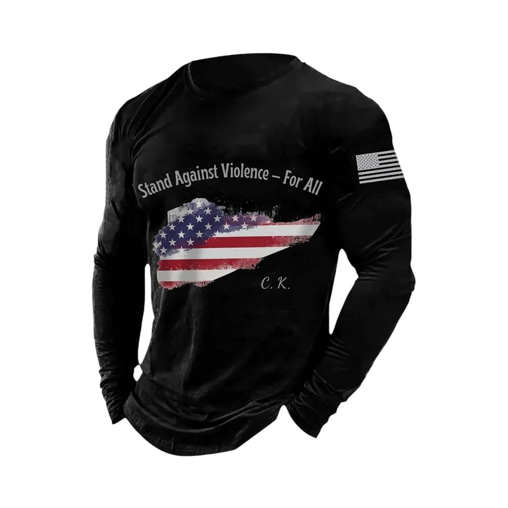 Charlie Kirk Freedom Merch Long Sleeve Shirt Stand Against Violence For All Charlie Kirk Merch
