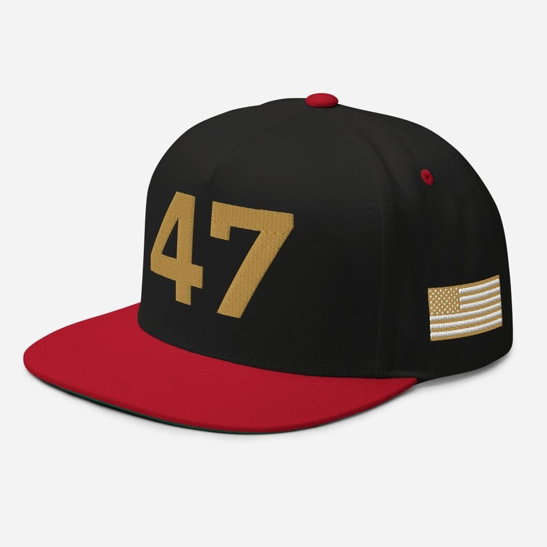 Charlie Kirk Freedom Merch MAGA 47 Embroidery Black and Red Cap Gift for Dad