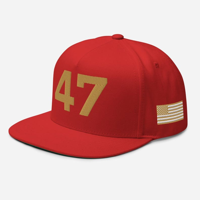 Charlie Kirk Freedom Merch MAGA 47 Embroidery White Red Cap Gift for Dad