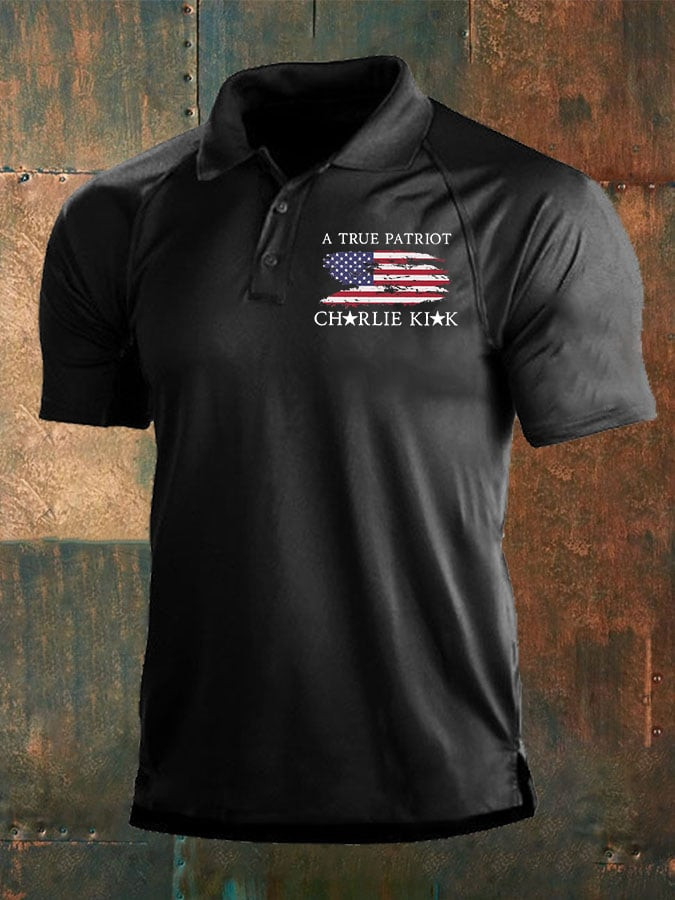 Charlie Kirk Freedom Merch Polo Shirt A True Patriot RIP Charlie Kirk 47 Memorial Gifts