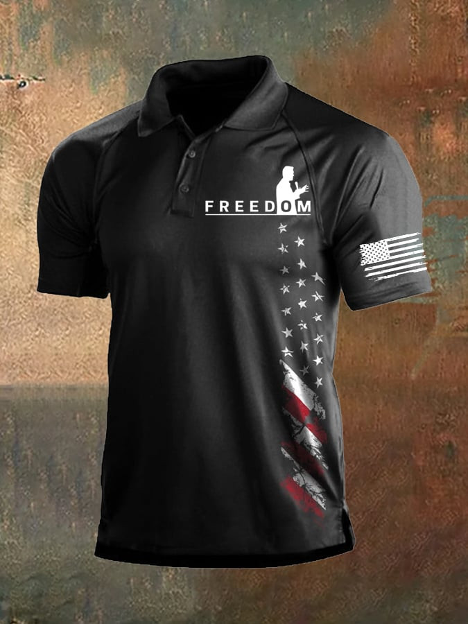 Charlie Kirk Freedom Merch Polo Shirt Freedom Charlie RIP Charlie Kirk 47 Tribute Present