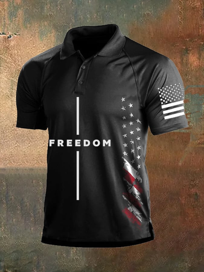 Charlie Kirk Freedom Merch Polo Shirt Freedom USA Flag RIP Charlie Kirk 47 Memorial Gifts