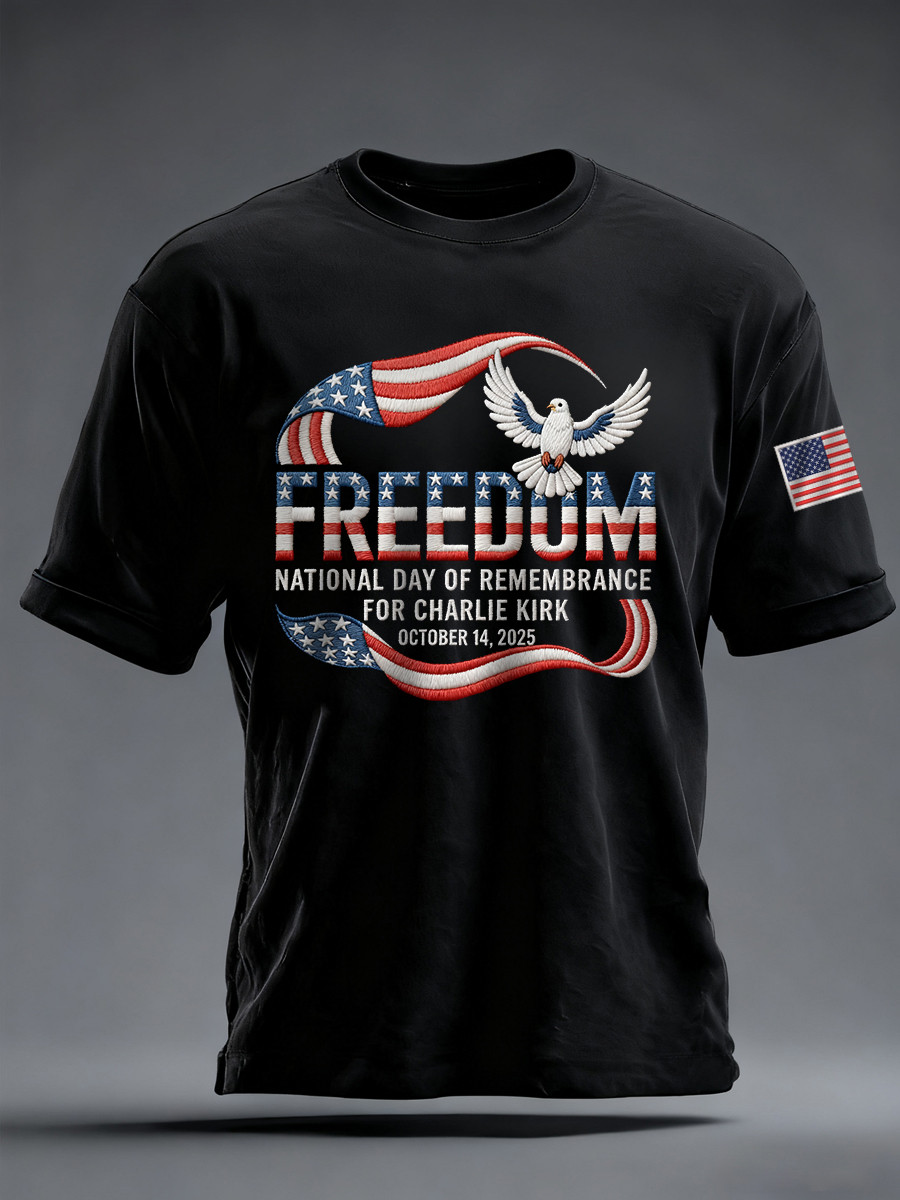 Charlie Kirk Freedom Merch T-Shirt National Day Of Remembrance 2025 Red Freedom Charlie Kirk