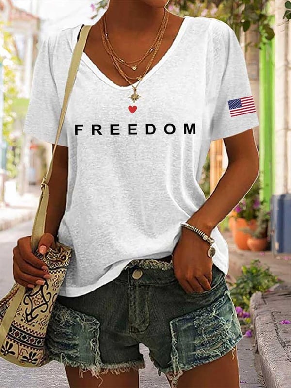 Charlie Kirk Freedom Merch V-neck Shirt Freedom For Charlie Kirk USA Rip CK Liberty Wear