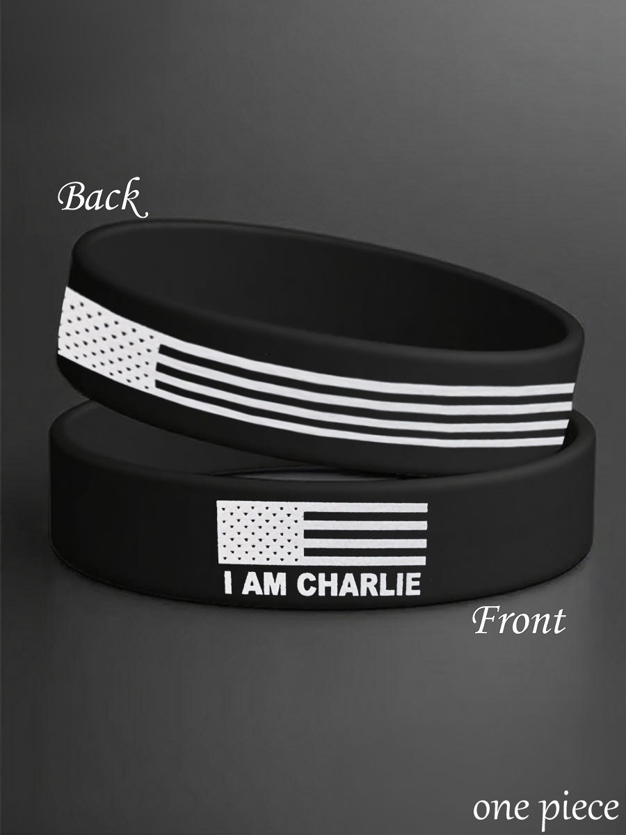 Charlie Kirk Freedom Merch Wristband American Flag Pattern Memorial Freedom Gift Ideas