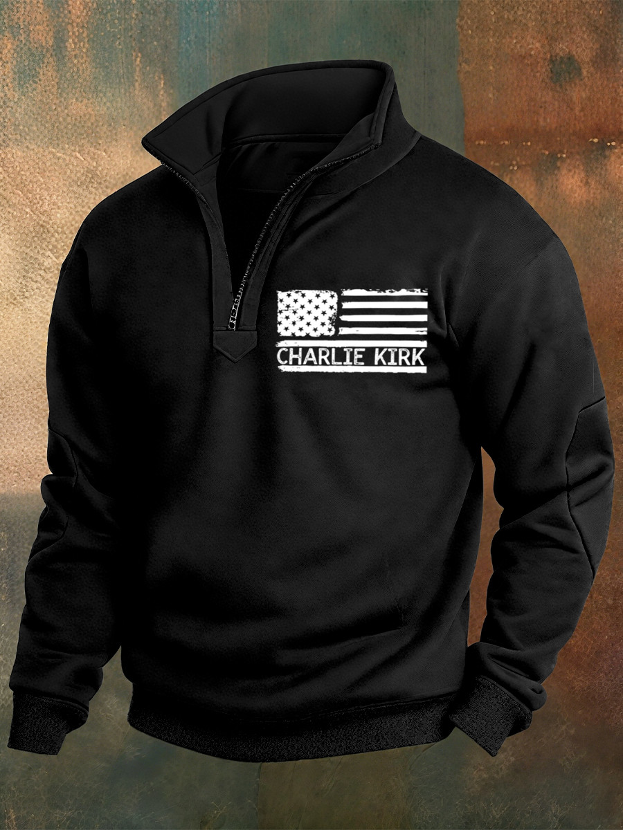 Charlie Kirk Freedom Merch Zipped Sweater Freedom's Voice Never Forgotten Charlie Kirk Shirt